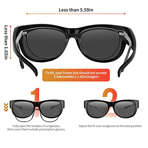 Image of GEGURI Polarized Sunglasses Fit Over Glasses for Men Women, Oversized Square Sun Glasses UV400 Protection Shades