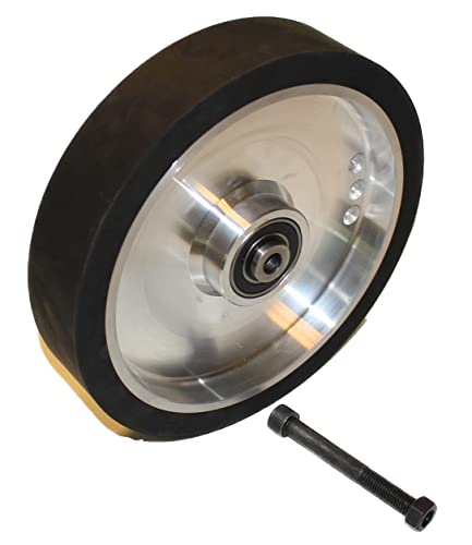 Roue de contact en caoutchouc - 300 x 50 mm - Surface lisse - Cœur en aluminium - Avec tige de 12 mm - Prêt pour le montage Cover