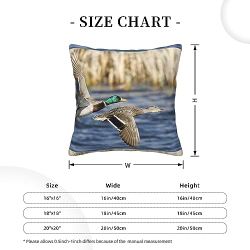 Housse de coussin canards colverts velours côtelé décoration maison