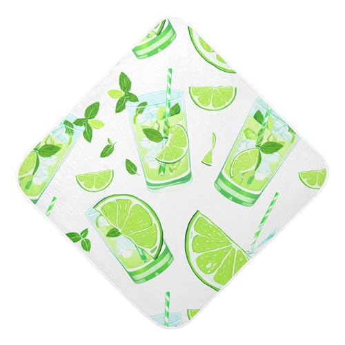 Kigai Baby Hooded Towel Absorbent Baby Bath Shower Towel with Hood for Newborn Boys Girls Babies Infant Toddler (Refreshing Green Drinks 30 x 30 in)