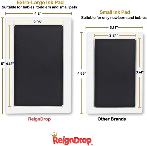 Inkless Large Clean Touch Ink Pad Kit for Baby Footprint, Handprint & Pet Paw Print - No Ink Mess, Clear Print, Smudge Resistant, Long Lasting, Baby Safe, Includes 2 Cardstock(Clean-Touch - Blue)