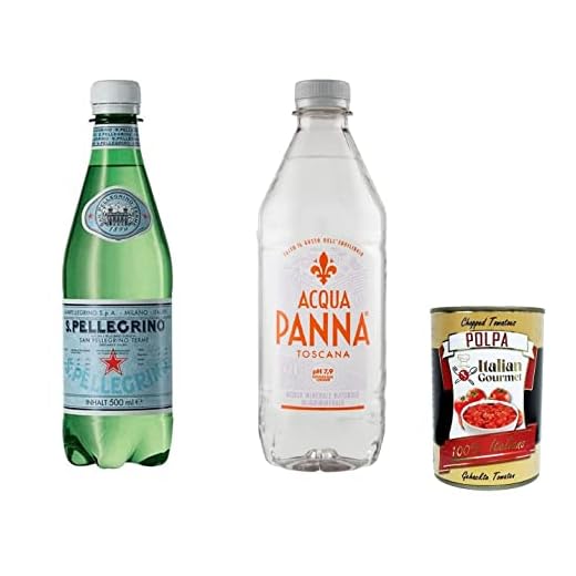 San Pellegrino Agua con gas en botella, 24 x 500 ml + Acqua Panna Still Natural Mineral Water 24 x 500 ml + Polpa Gourmet Italiano