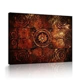 レトロなインダストリアルスタイルのキャンバスウォールアートスパイラルと花柄の絵画プリントメタリック幾何学的なテクスチャの壁の装飾バスルーム寝室50x65cmインナーフレーム