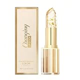 LINKKNOB Colour Changing Lipstick | PH Adjusting Lipstick With Gold Foil | Temperature Reactive Moisturising Lip Tint Long Lasting Hydrating Gloss Smooth Texture 1PC