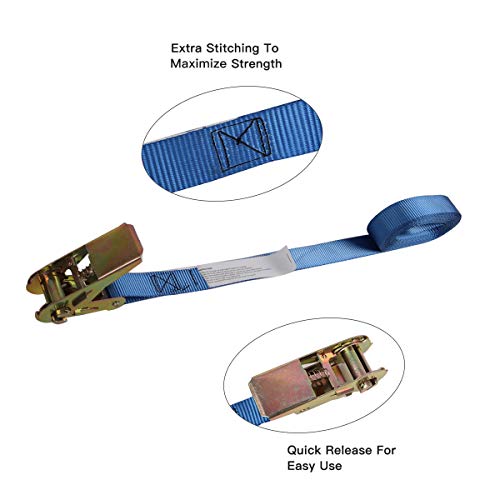 Xstrap Ratchet Tie Down Straps, 4 Pack 16 Ft Endless Tie-Down Straps, No Hooks, 440 Lbs Load Cap - 1322 Lb Break Strength Cargo Straps - Includes 4Pcs Bungee Cords #TOP2