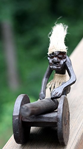 Escultura tribal en madera tallada a mano, 11 pulg miniatura 3