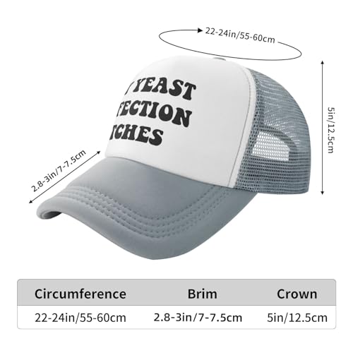 Image of My Yeast Infection Itches Trucker Hat Funny Baseball Caps Adjustable Fishing Hats for Men Women Black