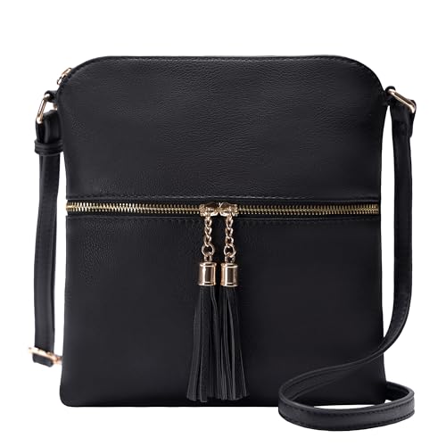 Image of Solene Womens Lightweight Medium Crossbody Purse with Tassel, Perfect Size Crossbody Bags for Daily Use, travel
