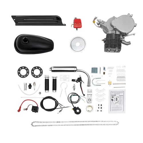 Kit de motor de bicicleta de 2 tiempos de 100 cc, motor de gasolina para bicicleta con encendido CDI, juego de motor de gasolina monocilíndrico refrigerado por aire, kit de motor de 44 dientes para