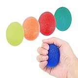Forma y diseño únicos: el entrenador de fuerza de agarre manual tiene una forma única de "huevo". Están hechos de gel de silicona con un diseño ergonómico y una superficie texturizada única. No tiene un fuerte olor a goma, son livianos y reutilizables.