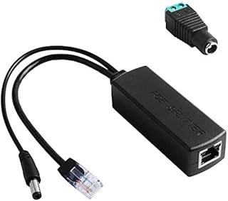GeeekPi Gigabit PoE Splitter, 48V to 12V 2A Ethernet Adapter,IEEE 802.3af Compliant 10/100/1000Mbps PoE Splitter for IP Camera,Wireless Access Point and VoIP Phone