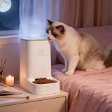 WYFCR Automatischer Katzenwelpenfütterer, Intelligenter Haustierfütterer für kleine Tiere, Nimmt Eine Fläche von 0,045 Quadratmetern EIN, Abnehmbares Design, Leicht zu Reinigen - 3.8 L, Weiß