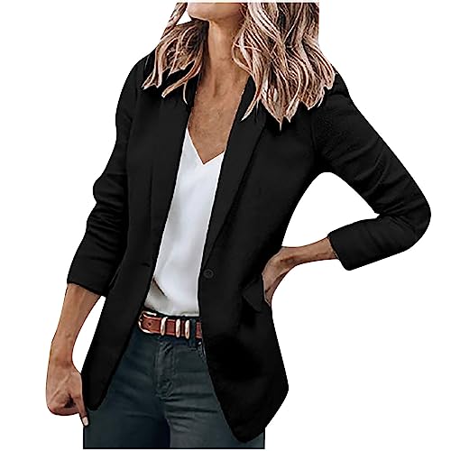 TANGNADE Womens Blazer Plus Size for Work Elegant Long Sleeve Open Front Lapel Collar Business Casual Office Jacket Suit