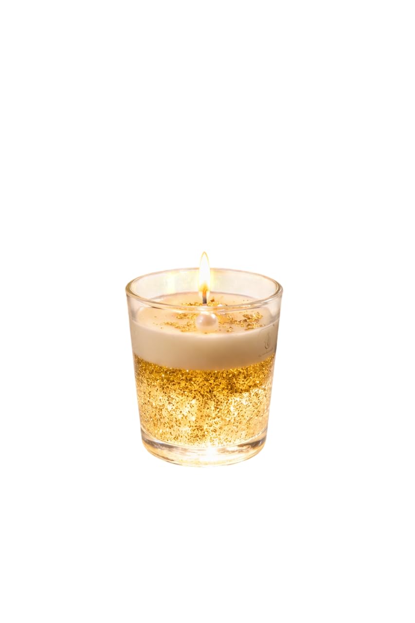Gold Glitter Glass Votive Candles, Set of 3, Gel Wax, Jasmine Scent, Elegant Home Decor (1)-image-21