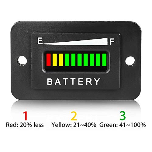 Ajcoflt A luz indicadora de bateria à prova d'água 36V Medidor de bateria de chumbo-ácido do ATV Fo