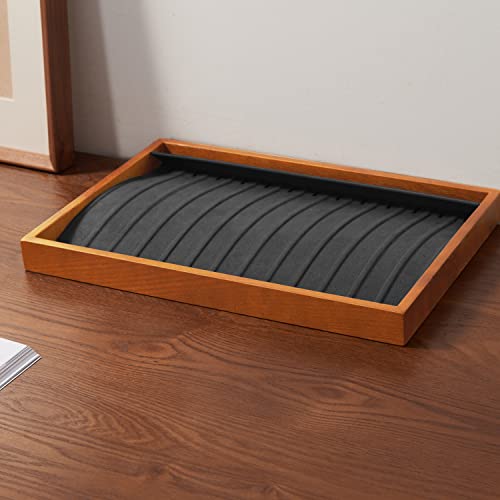 Oirlv Wood 13 Grids Necklace/Bracelet/Pendant Display Tray Jewelry Drawer Organizer Stackable Jewelry Trays(Grey) #TOP3