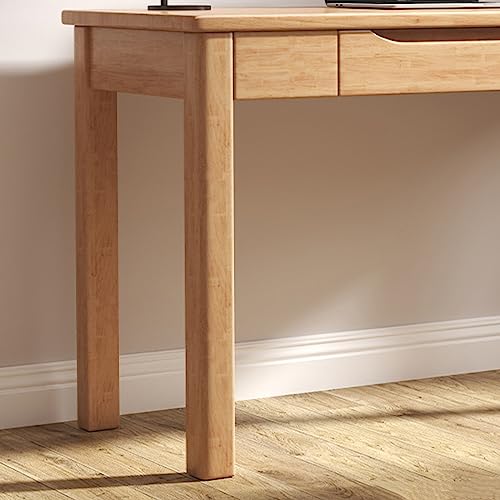 Bureau d'ordinateur en bois massif moderne avec 2 tiroirs de 39" - 8