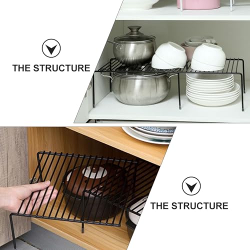 Organisateur cuisine en métal noir étagère extensible pour le rangement des placards