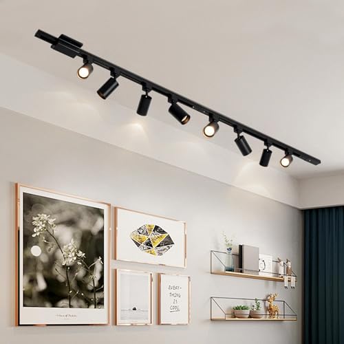 Hiiglxii 12 Lights LED Track Lighting Kit with 13FT H Track Lighting Rails & Floating Canopy Connector, GU10 Track Light Kit Modern Kitchen Track Lighting Fixtures Ceiling Spot Light, Black - No Bulbs by Hiiglxii - Image 6