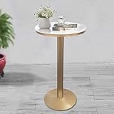 Table ronde robuste et durable : fabriquée en MDF et en acier de haute qualité. La grande base carrée assure un haut degré de stabilité et de robustesse.