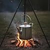 Aymzbd Outdoor Cooking Container Stainless Steel Camp Kettle Hanging Pot Portable Outdoor Cookware Innovative Bail Handle Suitable for Backpacking Camping Hiking Picnic, 3L #1