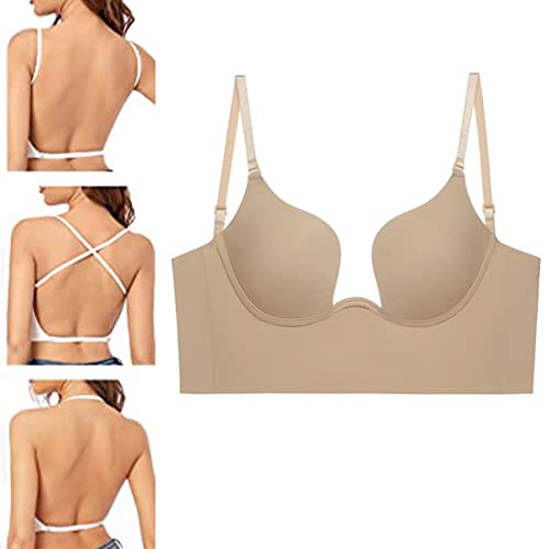 BIERDAN ExcessBra – Sutiã push up com costas baixas sutiã sexy push up confortável decote em V profu