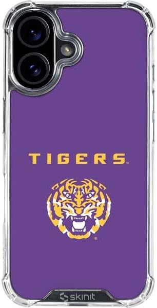 Skinit Clear Phone Case Compatible with iPhone 16 - Officially Licensed LSU Tiger Eye Logo Design