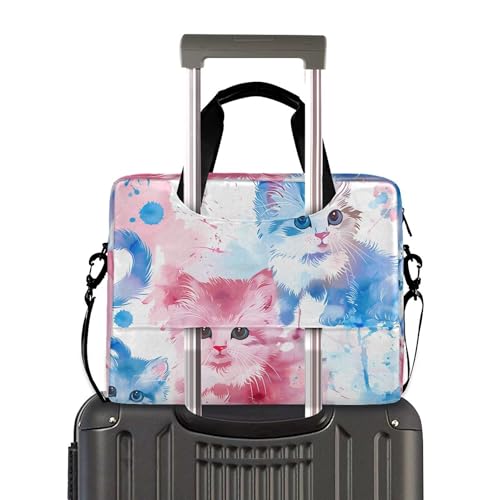 Maletín para portátil con diseño de gato de acuarela miniatura 3