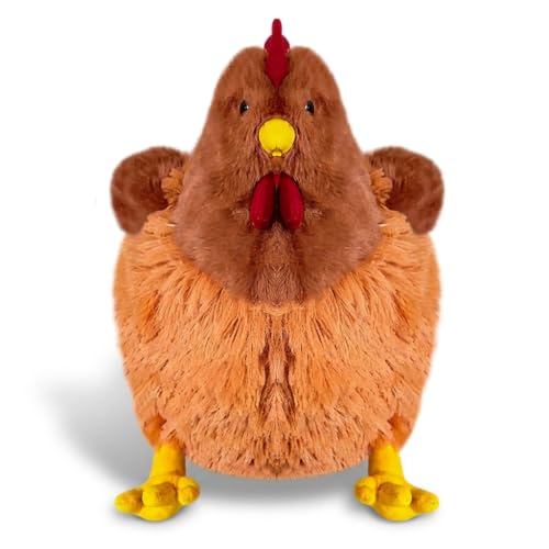 JynxtoyZeal Peluche Poule, Peluche Poule Moelleuse, Peluches Poules Réaliste pour Décoration Maison, Bureau, Chambre-15×14×25cm