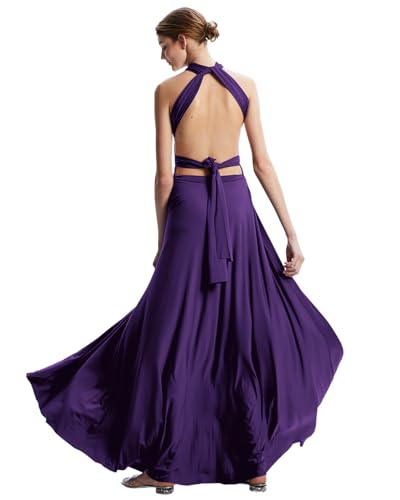 Image of Multi-Way Wrap Infinity Maxi Dress for Bridesmaids & Wedding Guest | 31 Colors for All Wedding Themes, One Size & Plus, 1 Dress for Any Events, Evening, Prom, Gala, Non-See-Through, Wrinkle-Free