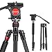 NEEWER 2-in-1 treppiede per fotocamera monopiede in lega di alluminio 71,2"/181 cm con viti da 1/4" e 3/8" testa a frizionamento fluido e borsa per il trasporto, Capacita' di Carico fino a 8kg