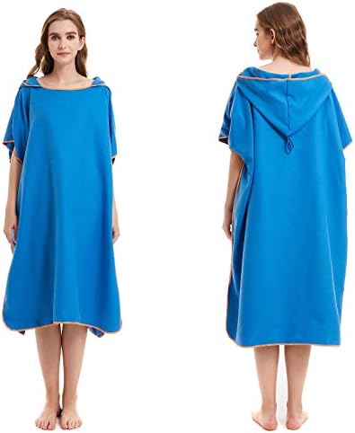 Seogva Changing Robe with Hood for Surfing Swimming, Towel Poncho and Robe Towel in One , Microfibre Quick Dry Poncho Towel Dressing Gown Extra Long, One Size fits Men & Women