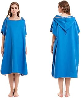 Seogva Changing Robe with Hood for Surfing Swimming, Towel Poncho and Robe Towel in One , Microfibre Quick Dry Poncho Towel Dressing Gown Extra Long, One Size fits Men & Women
