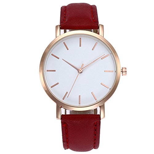 Cooki Womens Quartz Watches Lady Teen Girls Fashion Casual Quartz Analog Alloy Wristwatch Rose Gold Round Dial Leather Band #TOP2