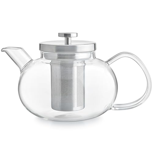 Teabloom Connoisseur Glass Teapot with Stainless Steel Infuser for Loose Tea – 4-Cup Capacity, Stovetop-Safe, Durable Borosilicate Glass, Perfect for Hot and Iced Tea by Teabloom - Image 6