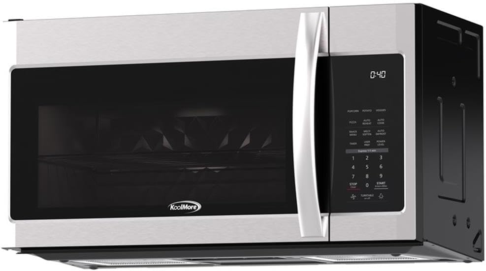 Pemberly Row Over the Range Microwave Oven, 1.9 cu. ft., Stainless Steel, 1000-Watt Power, 11 Power Levels, 6 Auto Cook Options, 300 CFM Vent Hood, Kitchen Timer, Child Lock, Ideal for Modern Kitchen