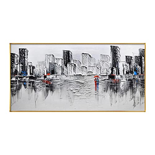 Peinture à l'huile paysage urbain moderne salon chambre fond mural