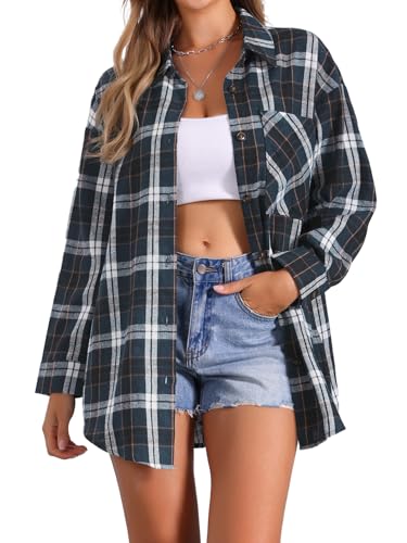 Chemise en flanelle femme anti-froid coupe décontractée boutonnée grand col