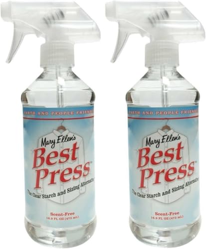 Mary Ellen's Best Press -2 pack - Clear Starch Alternative Ironing Spray, Scentless, 16.9 oz - Wrinkle Resister & Soil Guard for Quilting and Sewing