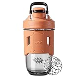 TKK 24oz Protein Shaker Bottle with Blending Ball, BPA Free Tritan Plastic, Leak-Proof, One-Touch Lid, Non-Slip Grip, Sports & Fitness Use