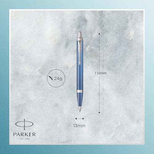Image of Parker IM Writing Rituals Ballpoint Pen, Quiet Blue Case with Colour Gradient and Chrome Trims, Medium Tip, Blue Ink, Gift Box