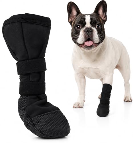 IKIPUKO Dog Boot for Paw Wound Recovery Anti-Slip Dog Injured Paw Protector for Small Medium Dogs Adjustable Dog Bootie Outdoor to Keep Paw Dry and Clean Prevent Licking Dirt and Mud M