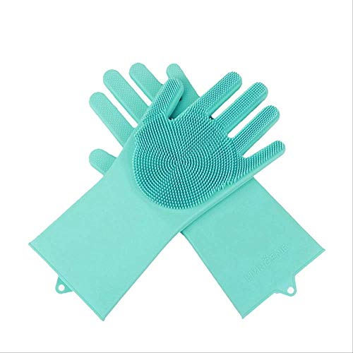 Preisvergleich Produktbild Haushalt Spulhandschuhe Scrubber Glove Food Hundebürste Autowaschhandschuhe Reinigung Waschmaschine Geschirr Handschuhe Küchenzubehör 2St Hellgrün