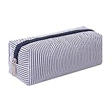 OZAOZ Cute Pencil Case Capacity Pencil Pouch Aesthetic Pen Bag Office Stationery Organizer Simple Sturdy Multifunctional Cosmetic Pouch (Navy blue)