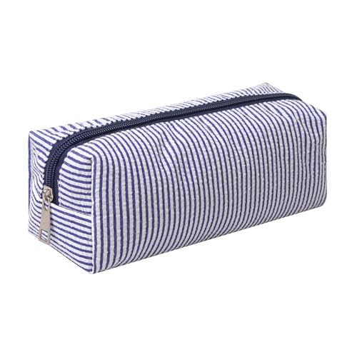 OZAOZ Cute Pencil Case Capacity Pencil Pouch Aesthetic Pen Bag Office Stationery Organizer Simple Sturdy Multifunctional Cosmetic Pouch (Navy blue)