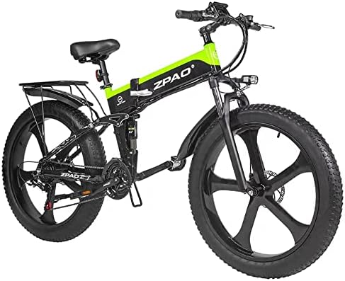 ZPAO Electric Bike Adults 1000W Magnesium Alloy Integrated wheelMotor 48V 14Ah Lithium Ion Battery Removable 26 inch 25MPH Shimano 7-Speed UL Certification (Battery Included),ZP1000