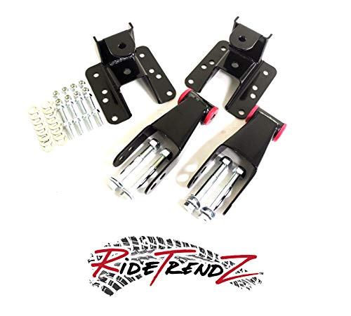 RTZ - Compatible with Chevrolet GMC Silverado Sierra 1500 Pickup Rear 2"- 3" - 4" adjustable Hanger & Shackle Lift Kit 2WD