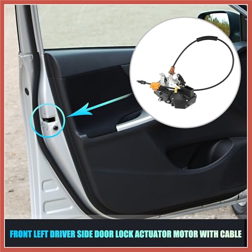 Image of ACROPIX Front Left Driver Side Power Door Lock Actuator Motor with Cable for Chevrolet Silverado 1500 2500 3500 2010-2013 for GMC Sierra Door Latch Actuator No.22862026 Black Car Parts