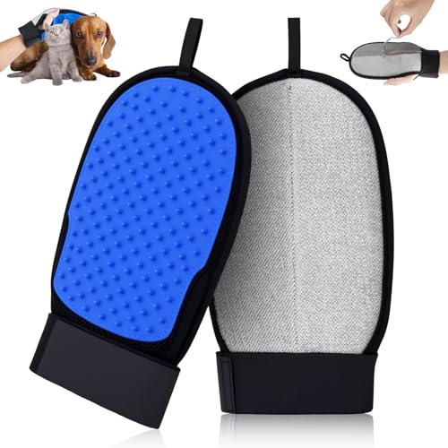 TQRR Pet Hair Removal Glove for Dog & Cat, Reusable Magic Pet Hair Brush, Pet Grooming Gloves, Electrostatic Pet Hair Remover Tool for Sofas, Carpets, Furniture, Car Seats and Clothing