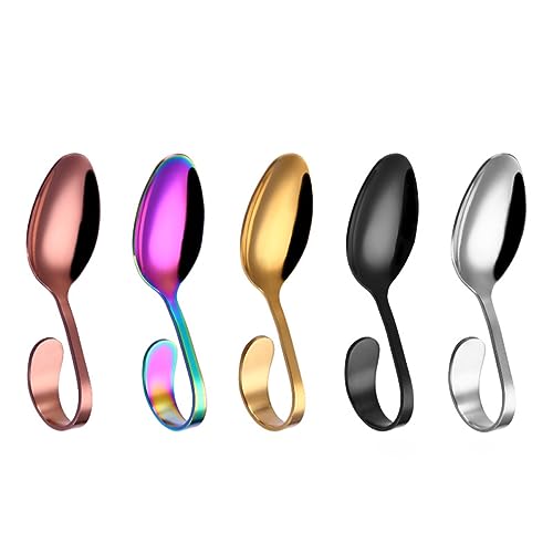 BEBEMOKO Small Curved Spoon for Buffet Basting Spoon Silverware Set Kitchen Tableware